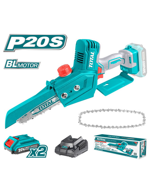 Αλυσοπρίονο 6" / 15cm TOTAL TGSLI-20683 με 2 μπαταρίες λιθίου 20V και φορτιστή Αλυσοπρίονο 6" / 15cm TOTAL TGSLI-20683 με 2 μπαταρίες λιθίου 20V και φορτιστή